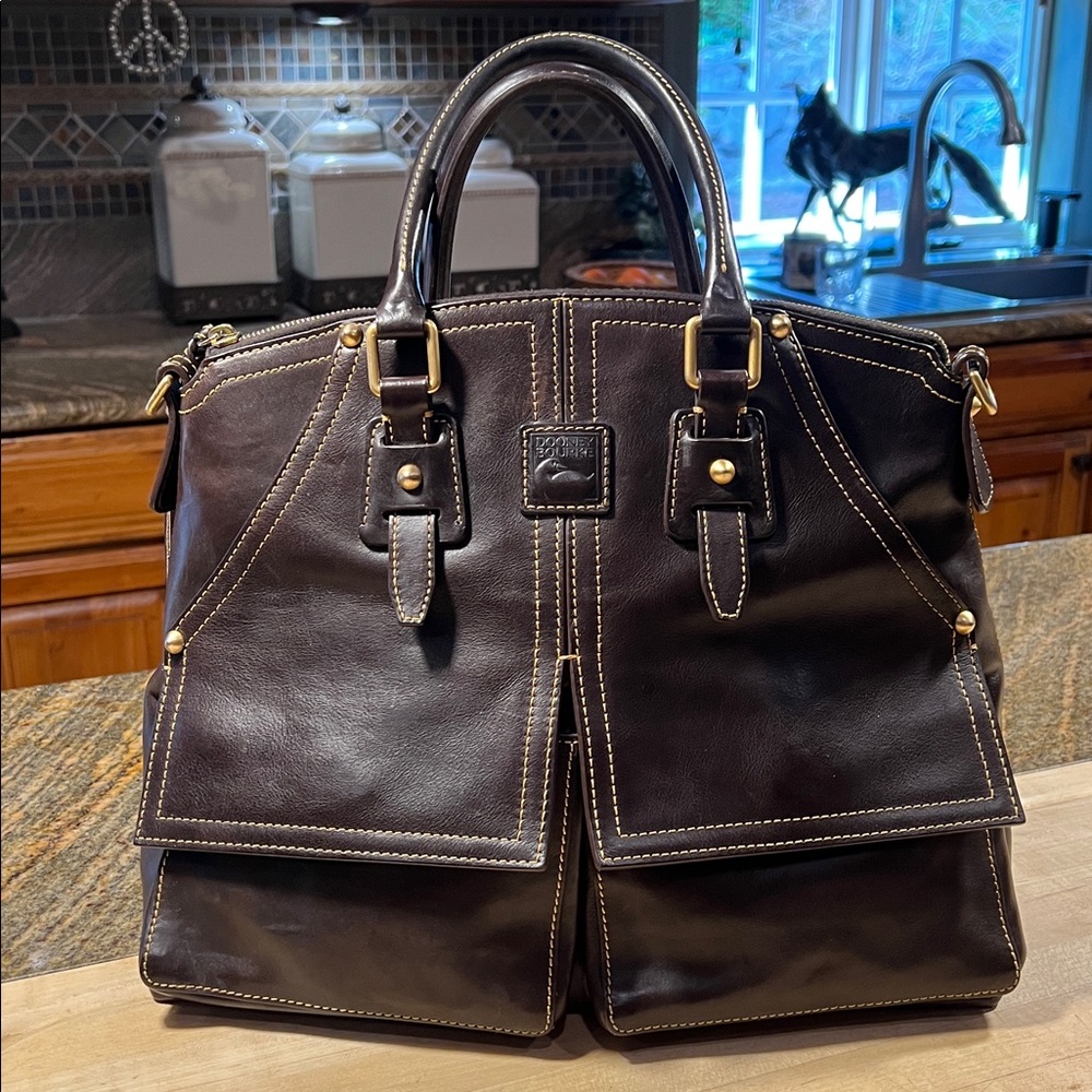 Elegant Dooney and Bourke Brown Clayton Satchel